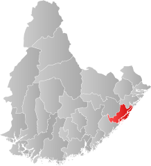 Lage der Kommune in der Provinz Agder