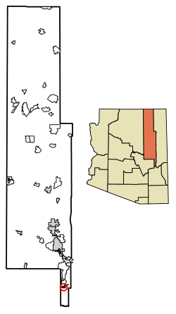 Location of Seven Mile in Navajo County, Arizona.