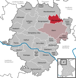 Läget för Pfarrweisach i Landkreis Haßberge
