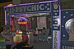 Psychic reader booth at a fair. Psychic reading.jpg