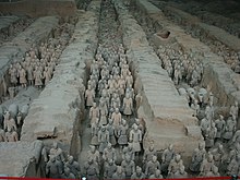 Terracotta Army following excavation Qin Terracotta Army, Pit 1 (9892085143).jpg