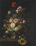 Stilleven met bloemen door Rachel Ruysch, 1710