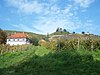 Hoflößnitz mit Weinbergen, Bismarckturm und Spitzhaus