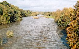 Floden Wye vid Hay-on-Wye.