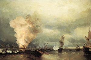 И. К. Айвазовский. Морское сражение при Выборге 22 июня 1790 года (1846)