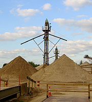 Sand sorting tower at a gravel extraction pit.