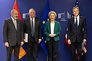 Secretary Blinken with Armenian Prime Minister Nikol Pashinyan, EU High Representative Josep Borrell and European Commission President Ursula von der Leyen in Brussels, Belgium, April 2024