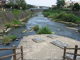 真光寺川と鶴見川の合流部