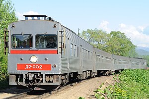 Дизель-поезд Д2 в четырёхвагонной составности на станции Сокол