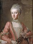 Sofia Albertina, syster till Gustav III, oljemålning av Lorens Pasch den yngre.