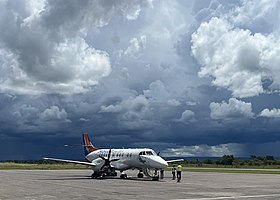 Un orage à l'aéroport de Mansa.