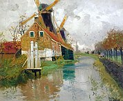Landschap met molen, Holland, 1892