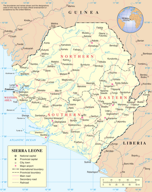 Mapa de Sierra Leone