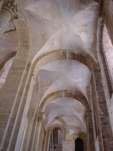 Groin vaults at Abbey Church of Sainte-Foy (end of 11th century)