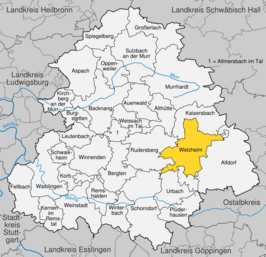 Kaart van Welzheim