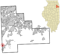 Will County Illinois incorporated and unincorporated areas Diamond highlighted.svg