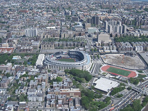 Vista aérea del Yankee Stadium en El Bronx.