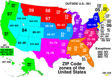 ZIP Code zones in the United States ZIP Code zones.svg