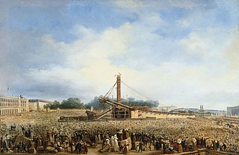 Érection de l'obélisque de Louxor sur la place de la Concorde le 25 octobre 1836 (1836), Paris, musée Carnavalet.