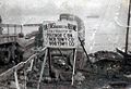 Sign erected by the 291st declaring their bridge the first over the Rhine at Remagen