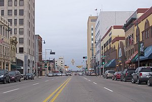 Looking west at downtown Appleton, Wisconsin, ...