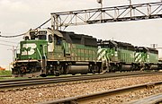 EMD GP50 diesel-electric freight locomotive of the Burlington Northern Railroad