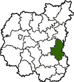 Location of Bahmačas rajons