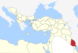 Basra Vilayeti harita üzerinde