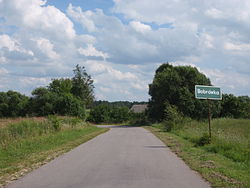 Road sign leading to Bobrówka, Hajnówka