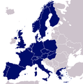 1993 (19 members): Czech Republic and Slovakia join (post 1993 borders)