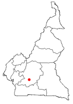 Bản đồ Cameroon với vị trí Yaoundé.