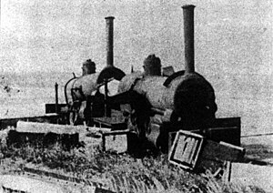 Las locomotoras Wren abandonadas y desguazadas entrada la década de los cuarenta en Navy Port.