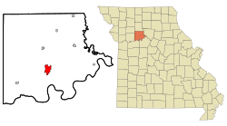 Location of Carrollton, Missouri
