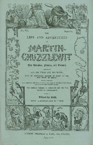 Cover of serial, "Martin Chuzzlewitt"...