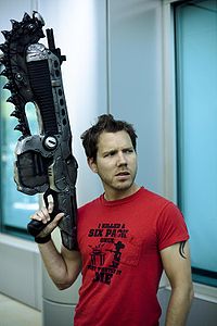 Cliff Bleszinski (pictured) and James Schmalz were the lead designers of their respective companies and contributed significantly to the final game content. Cliff B.jpg