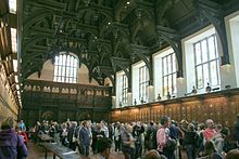 Interior of the Middle Temple hall and its double-hammerbeam roof Cmglee London Middle Temple hall.jpg