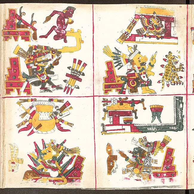 Tezcatlipoca on page 12 of the Codex Borgia