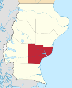 Location of Corpen Aike Department in Santa Cruz Province.