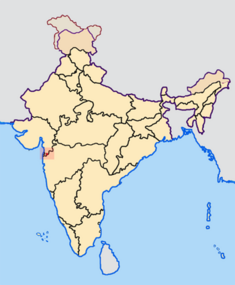 Map indicating the location of Dadra and Nagar Haveli