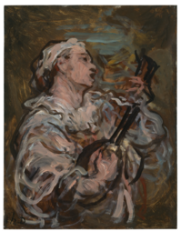 Pierrot Strumming the Guitar ((1869), oil on canvas, 33.35 x 26 cm. private collection, Switzerland.