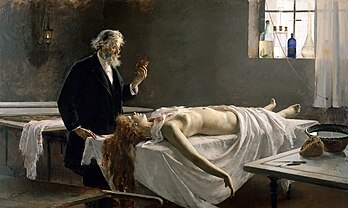 Anatomie du cœur, Elle avait un cœur ou L'Autopsie, huile sur toile d'Enrique Simonet (1890, musée de Malaga). (définition réelle 4 544 × 2 717)