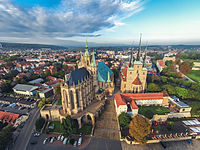Erfurt Cathedral (left) from above