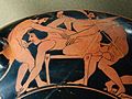 Image 26Erotic scene. Rim of an Attic red-figure kylix, c. 510 BC., ancient Greece