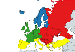 European sub-regions according to EuroVoc:
Northern Europe
Western Europe
Southern Europe
Central and Eastern Europe European Regions EuroVoc.png