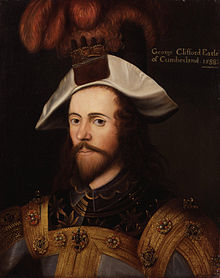 Old portrait of a man with a hat whose brim is held back with some kind of ornament and feathers