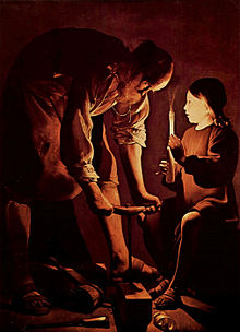 Jesus in the workshop of Joseph the Carpenter, by Georges de La Tour, 1640s Georges de La Tour. St. Joseph, the Carpenter.JPG