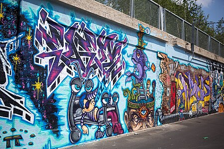 Graffiti alongside the Bloomingdale Trail in 2015