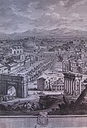 Vue du forum en 1765 par Giuseppe Vasi.