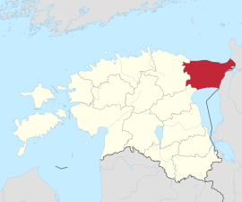 Ida-Virumaa na mapě Estonska