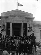 Inauguration de la Bibliothèque de Reims par Myron Timothy Herrick et Gaston Doumergue, 1928.